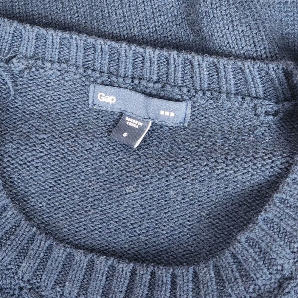 Gap Factory Honeycomb Crew Neck Navy Sweater S - Picture 3 of 3